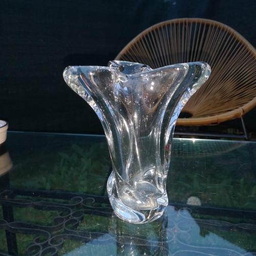 Vase cristal vannes signé - vase,