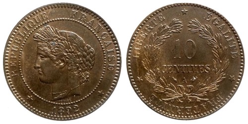 Cérès centimes 1892 a - -, 10