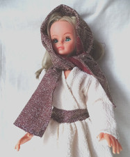 Poupée Cathie Bella blonde , tenue La Baule , 1980