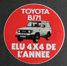 Autocollant / Sticker - TOYOTA BJ71 Elu 4x4 de l'année