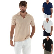 Polo Mi Manches Homme Basic Cou Av T-Shirt Avec Col Différentes Couleurs Giosal