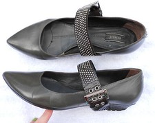 VIC MATIÉ ballerines bride cloutée cuir gris souris P 38