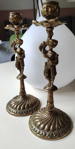 Paire bougeoirs anciens style