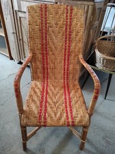 Ancien fauteuil en osier Vintage