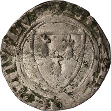 Monnaie, France, Bretagne, Jean IV or Jean V, Blanc Guénar, TB+, Argent