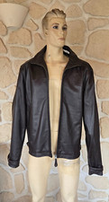 Blouson en cuir marron rugby