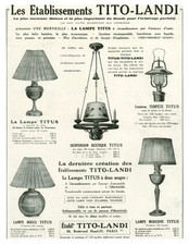 Publicité ancienne lampes