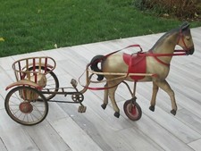 SUPERBE ET RARE  sulky à pédales 1950 tôle146 cm  peinture d'origine  jep cr cij