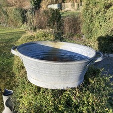 Petite bassine baignoire zinc galva ancien jardiniere Déco jardin Métal Vasque