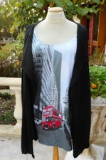 TANAIS  tunique 2 en 1  - façon foulard  - tricot léger pour la veste 46/48/50