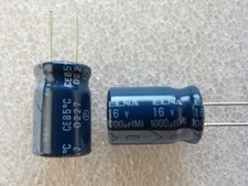 5 condensateurs 1000uF 16V Elna RE3