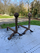 2 chenets de cheminée en fonte