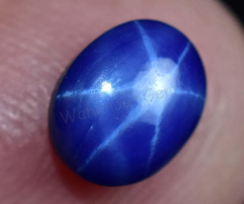Saphir étoile bleu six - bleu, rayons