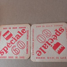 2 anciens sous bocks écriture différente bière Brie des Houillères