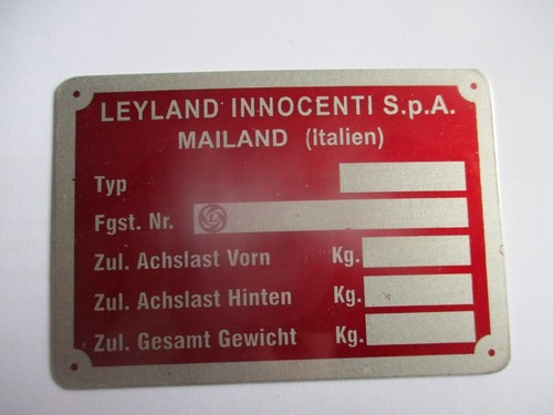 Plaque signalétique leyland - plaque,