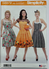 SIMPLICITY 8979 MISSES RETRO ROCKABILLY DRESSES  PATTERN-UNCUT-NEW-SIZES-6-14