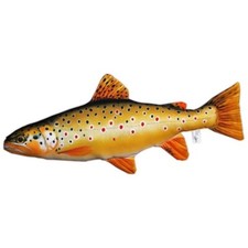 COUSSIN PELUCHE POISSON TRUITE FARIO 62 CM Alciumpeche