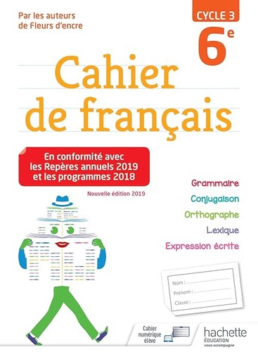 Cahier français cycle - de,