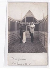 ROUBAIX: carte photo d'un coqueleur - elevage de coq combat - lot de 3CPA - tr