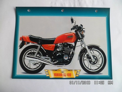 Carte fiche moto yamaha - xj, 400