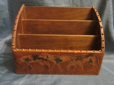 CHIENS CHASSE A COURRE : TRIEUR, CLASSEUR A COURRIER, (bois gainé cuir)