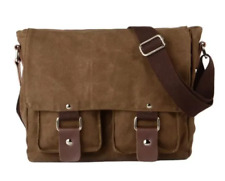 Sac Besace Bandoulière Vintage en Toile pour Hommes et Femmes marron 30x9x26 cm