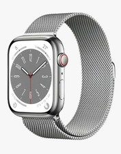 Bracelet Argent De Montre Milanais Acier Inoxydable Magnétique Apple Watch