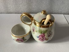 Serviteur Moutardier-Salière-Poivrière Porcelaine de Limoges R.Caire (1950)