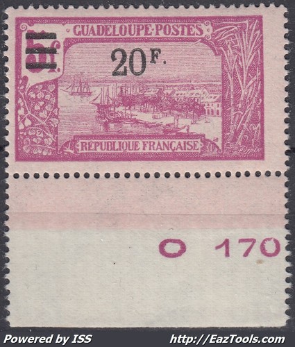 Guadeloupe surcharge 20 f - 20,