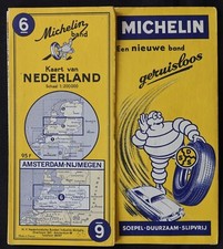 Carte MICHELIN 6 NEDERLAND Amsterdam Nijmengen 1955 Guide Bibendum pneu tyre map