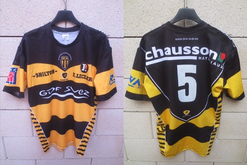 Maillot rugby sca albi porté - maillot,