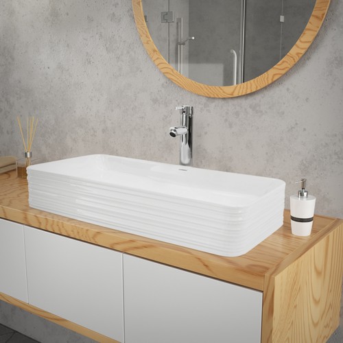 Lavabo poser blanc - blanc, en