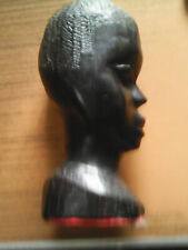 Buste africain en bois ébéne - H 17 cm