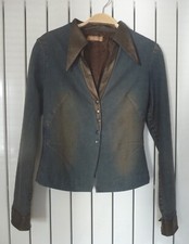 Veste en Jean et Cuir création BALIZZA Taille 36 Vêtement mode femme - TBE