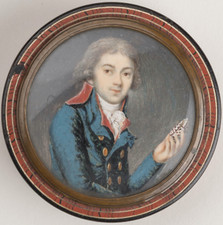 PEINTURE MINIATURE 18e RÉVOLUTION BOÎTE ANCIENNE COLLECTION PENARD Y FERNANDEZ