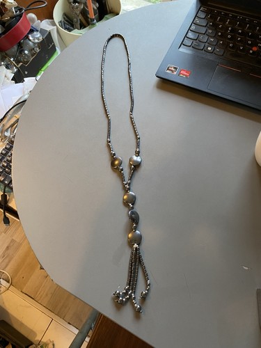 Grand collier hematite perles