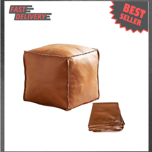 Unstuffed faux leather - unstuffed, square