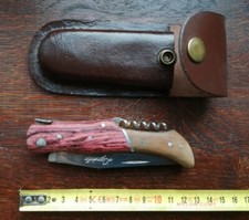 T3- Couteau De Poche LAGUIOLE avec tire bouchon, Étui cuir