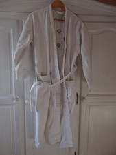 Peignoir en éponge femme, taille M, marque "Fil-Blanc", écru