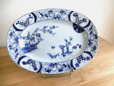 PLAT OVALE FAIENCE CREIL MONTEREAU XIX ème DECOR JAPON Lot C. 37 cm x 26 cm.
