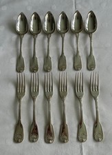 12 couvert en argent massif