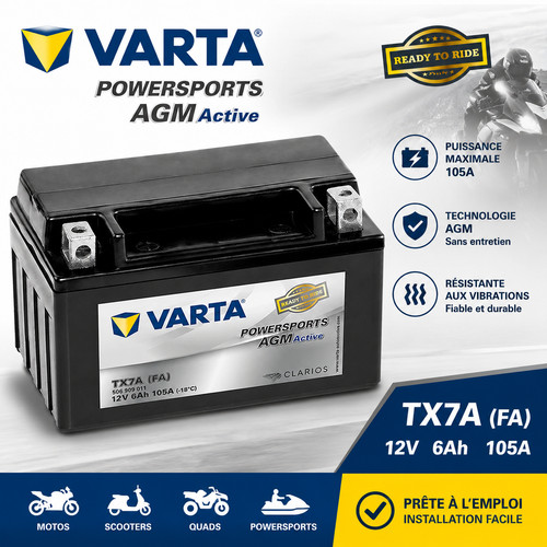Batterie moto varta tx7a - varta, tx7a-bs