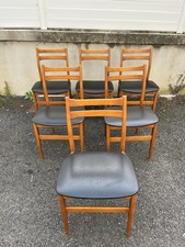 Ensemble de 6 chaises vintage scandinave années 60