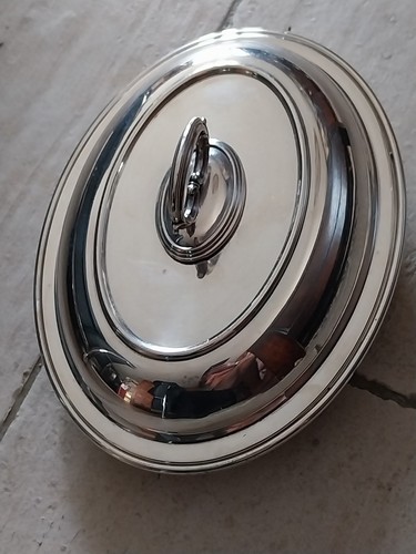 Legumier ancien metal argente - legumier,