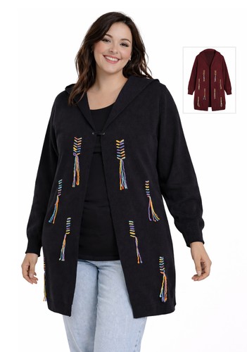 Gilet long capuche - , femme
