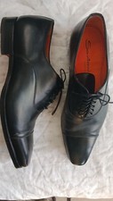 Chaussures *Santoni* cuir noir, , peu portées 41