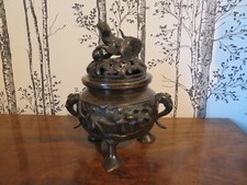 ancien brûle parfum en bronze