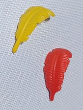 PLAYMOBIL ANCIENNES PLUMES JAUNES ET ROUGES PIRATES CHEVALIER MÉDIÉVAL