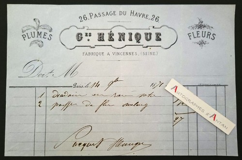 Henique 1871 plumes fleurs - henique,