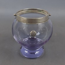 Seau À Glace En Verre Violet VAV Et Argent 800 Collection Vintage 1970